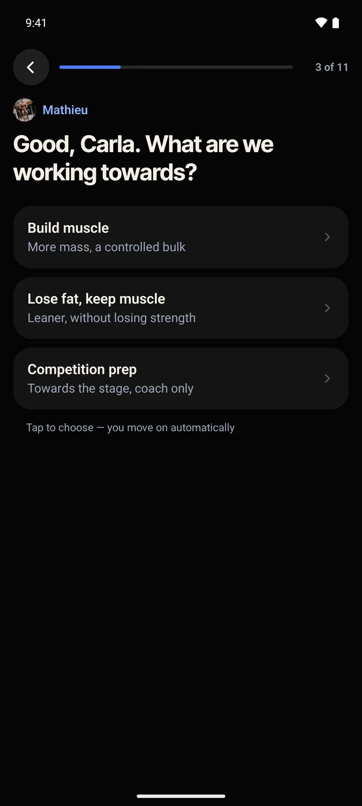 The intake: what is your goal?